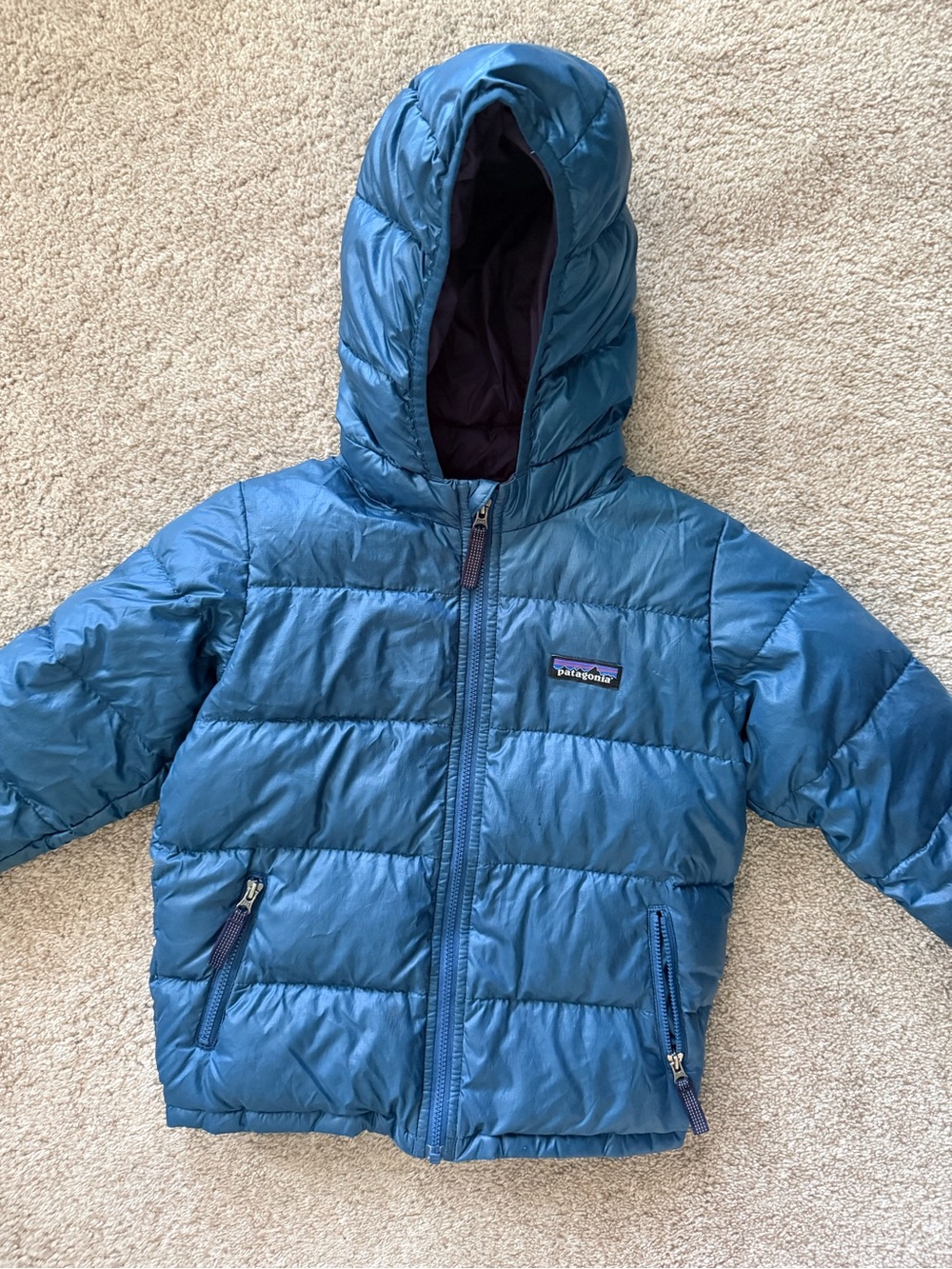Patagonia Kids Blue Hi-Loft Down Puffer Jacket